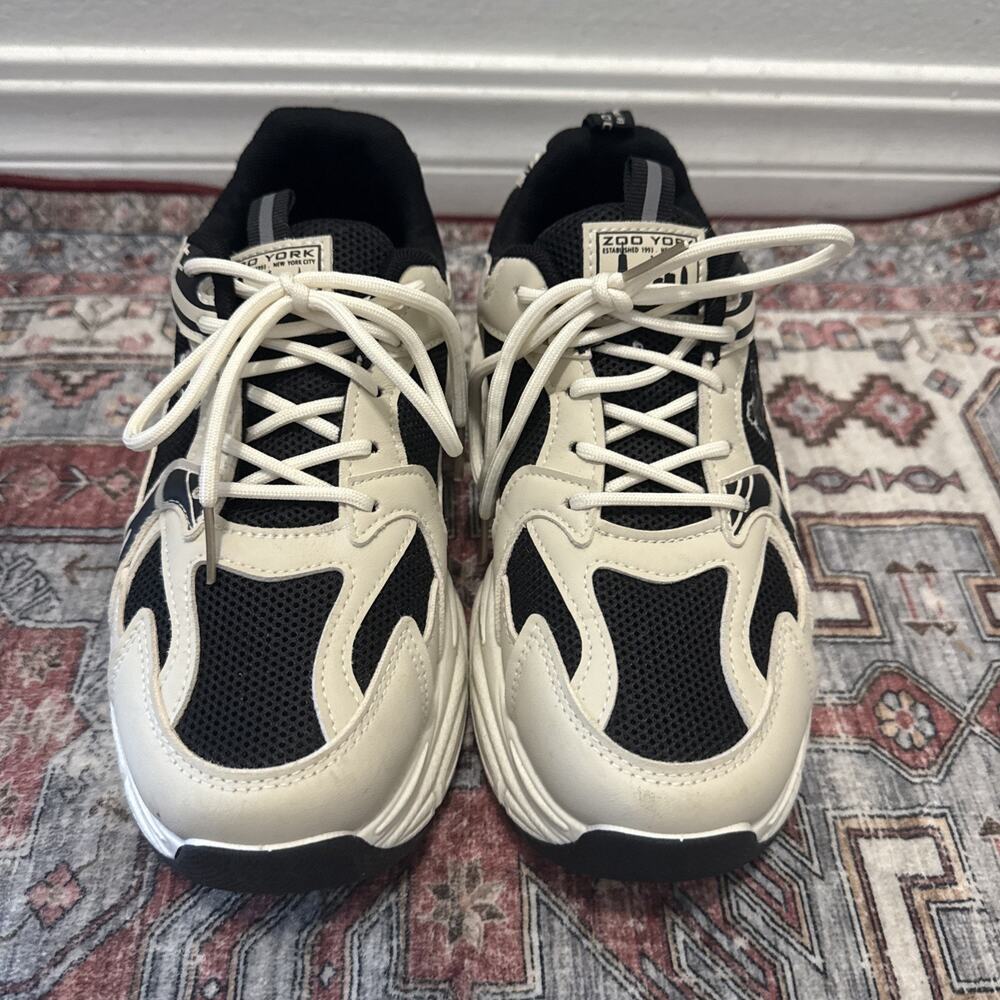 ZOO YORK COCO‎ Sneakers Women's Sz 8 Shoes Chunky Black Cream Blossom - Picture 3 of 10